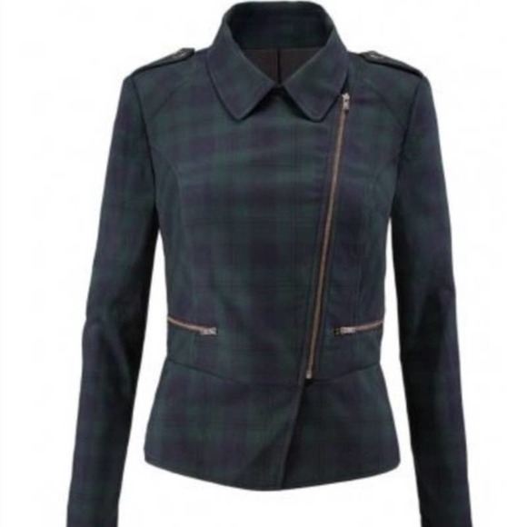 CAbi Jackets & Blazers - CAbi Tartan Plaid Moto Jacket #3181